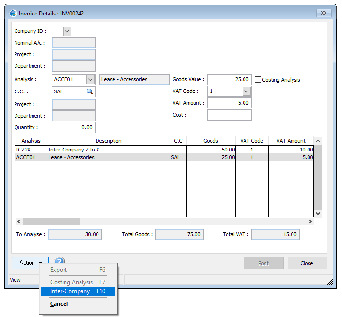 Inter-Company Journals for Opera 3 SQL SE