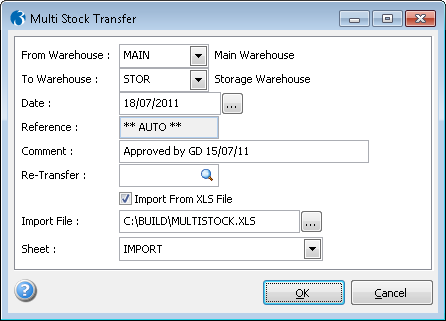 Multi Stock Transfer for Opera 3 SQL SE